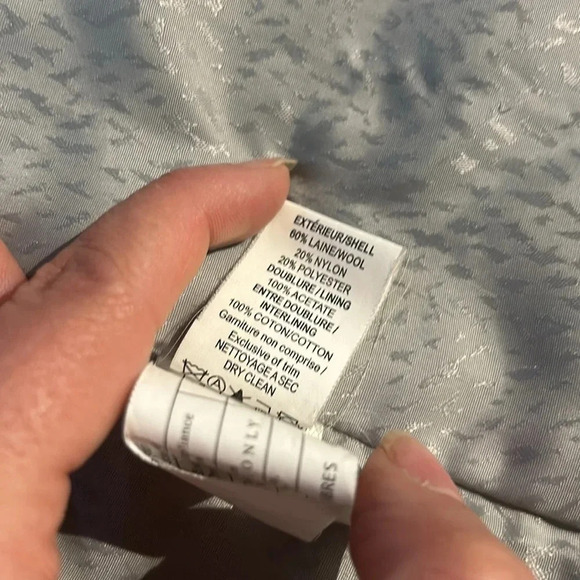 Vintage navy blue wool blend pea coat with attached fur lined balaclava - Picture 8 of 8